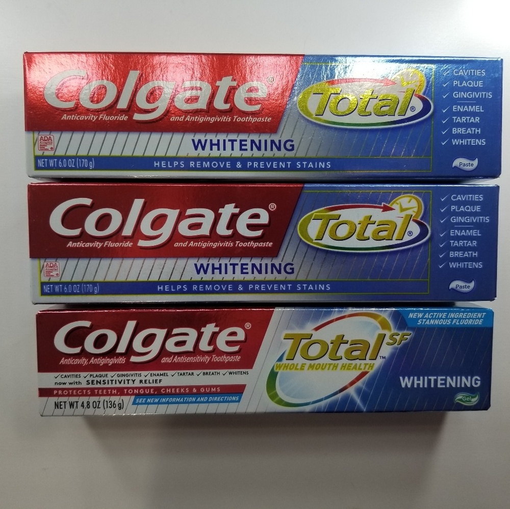 Colgate total whitening set of 3 toothpaste